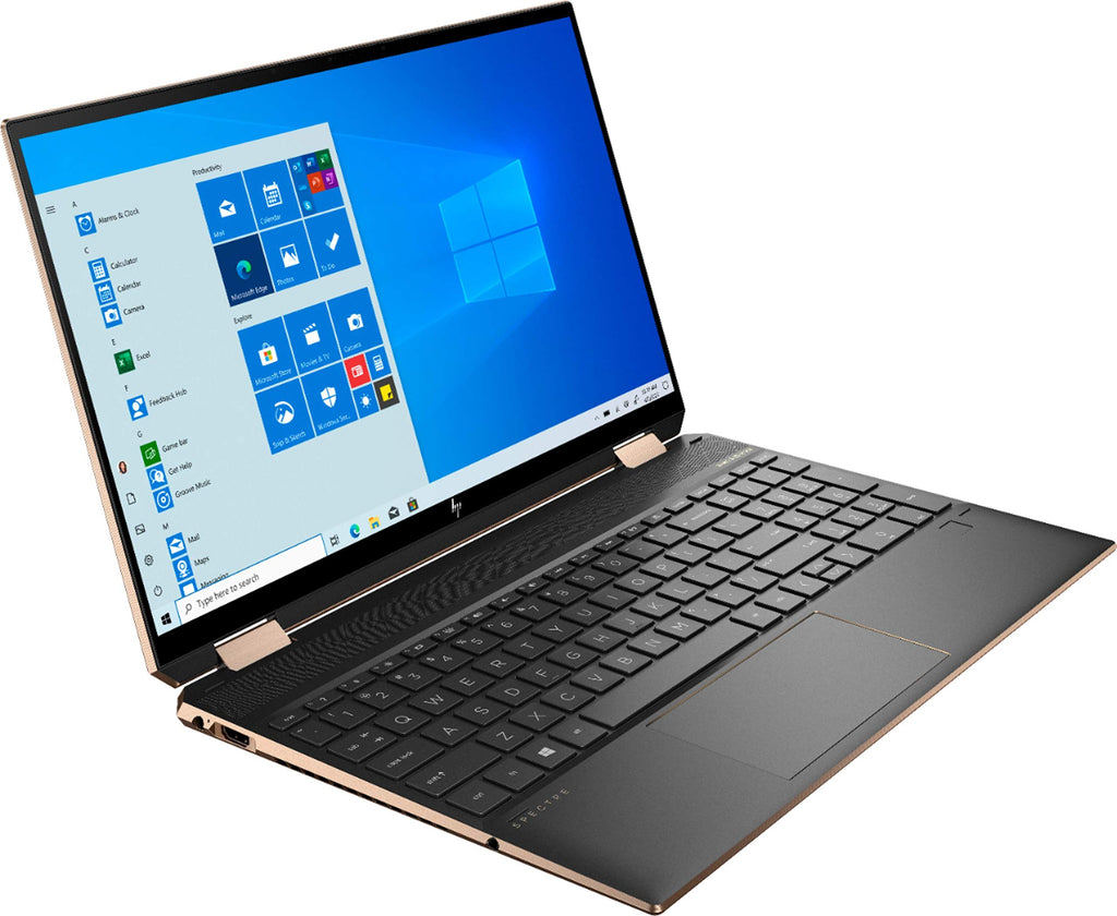 HP Spectre X360 15.6-inch 4K UHD Touchscreen 512GB SSD + 32GB Optane 11th Gen i7 (16GB RAM, Quad-Core i7-1165G7 up to 4.7GHz, Windows 10 Home, 3840 x 2160 Resolution) Nightfall Black, 15-eb1043dx