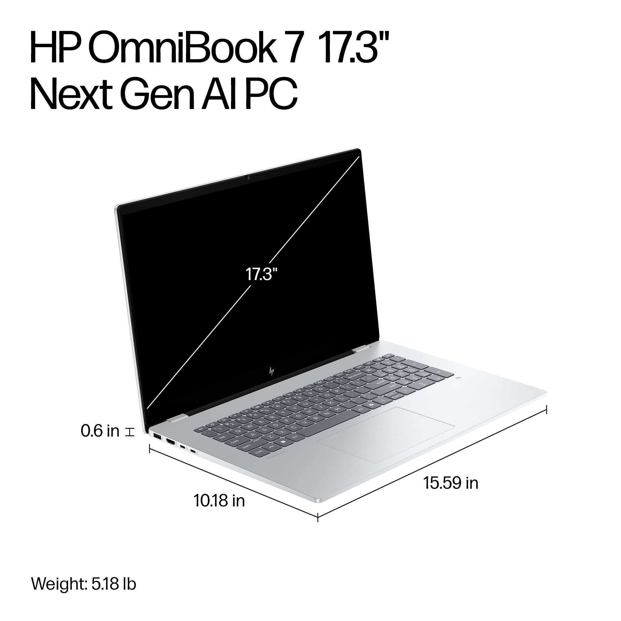 HP OmniBook 7 17 Inch Touchscreen Laptop for Business & Gaming, 17.3" FHD 400 nits, Intel 8-Core Ultra 7 258V, 32 GB DDR5 RAM, 4 TB SSD, NVIDIA RTX 4050, Backlit Keyboard, 5MP IR Cam, Windows 11 Pro
