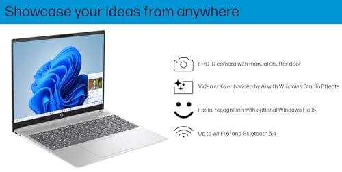 HP Omnibook 5 16" AI Laptop - AMD Ryzen AI 7 (50 Tops) - Copilot+ PC - 2K (1920 x 1200) Touchscreen - 16GB Memory - 1TB SSD – Windows 11 – 128GB Portable SSD
