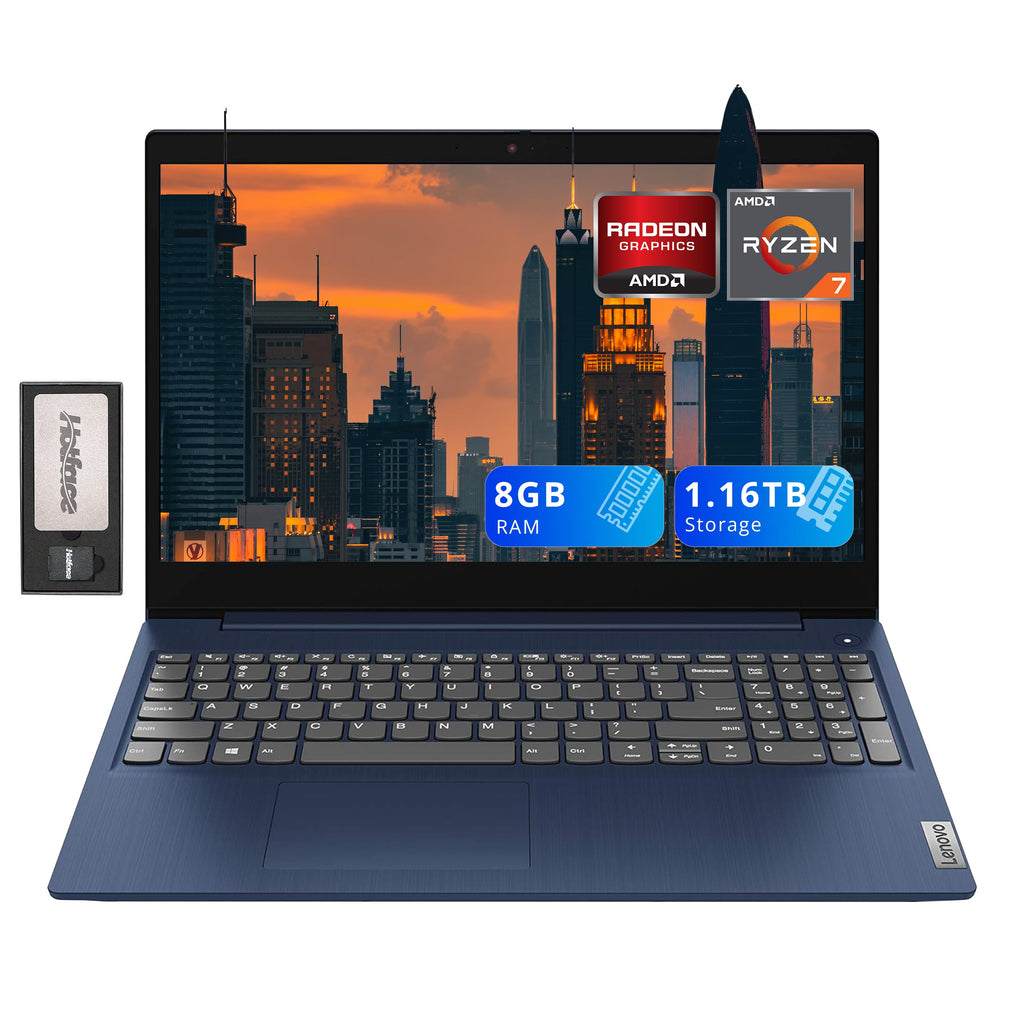 Lenovo IdeaPad 15.6 Full HD Laptop, AMD Ryzen 7 5825U Processor, 8GB DDR4 RAM, 512GB PCIe SSD, AMD Radeon Graphics, Number Pad, Backlit Keyboard, WiFi, Windows 11, Abyss Blue, Parent