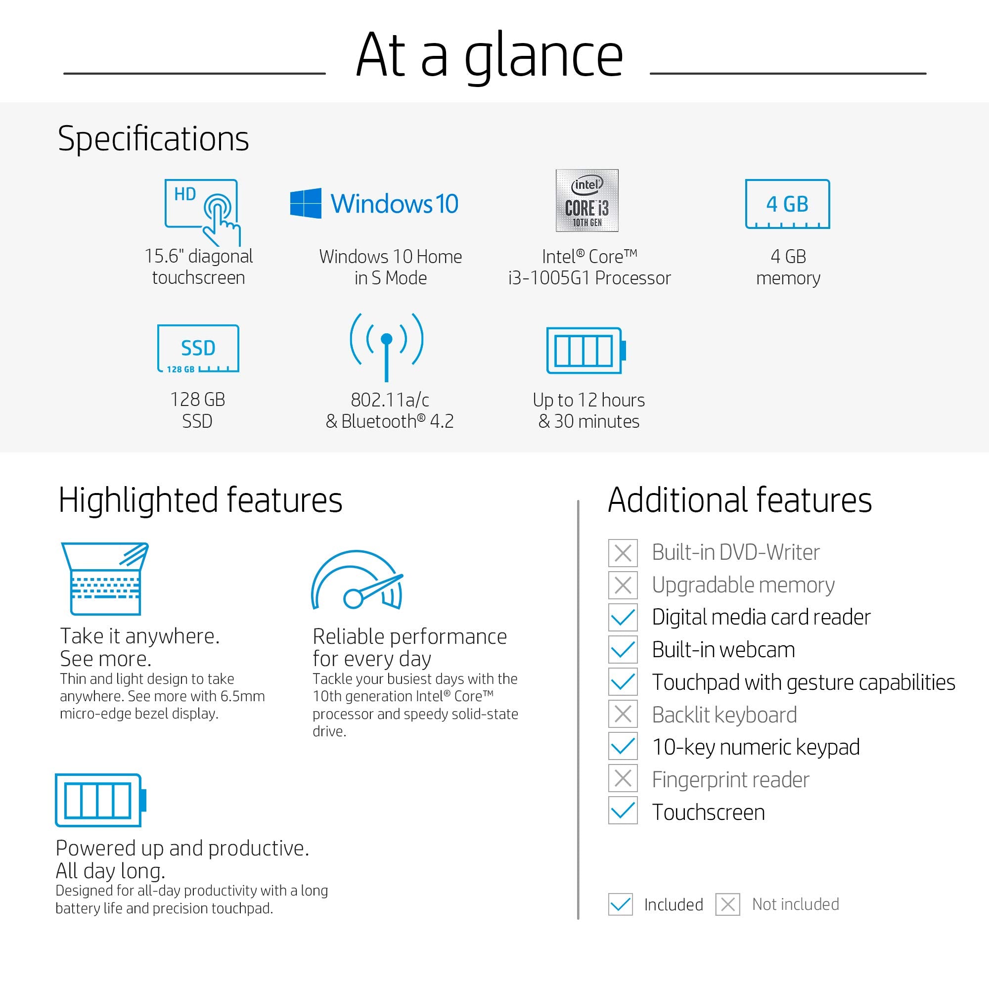 HP 15-Inch HD Touchscreen Laptop