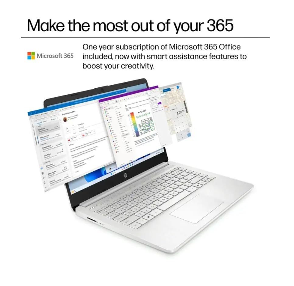 HP 2025 Student Business Laptop, Intel Processor N150(up to 3.6 GHz), 14 Inch LED Screen,1 Year Office 365, Windows 11 Home,w/YYY Accessories,