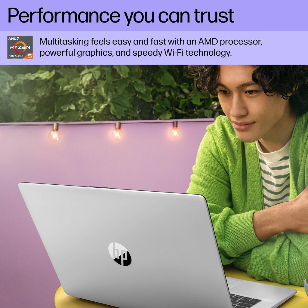 HP 17.3" Laptop for Business and Students - 250 Nits FHD IPS Display, AMD Ryzen 5 7430U (6-core), Anti-Glare, Camera, Wi-Fi6, Win 11 Pro