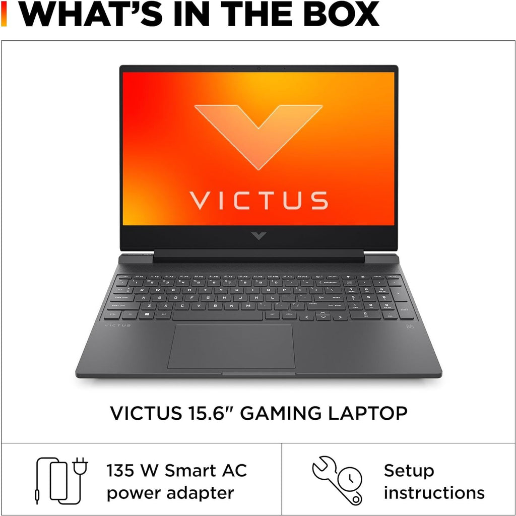 HP Victus 15.6" Full HD 144Hz Gaming Laptop, Intel i5-12450H, 8GB RAM, 512GB PCIe SSD, NVIDIA GeForce RTX 3050, Backlit Keyboard, HD Camera, Wi-Fi 6, Win 11 Pro, Blue, Parent
