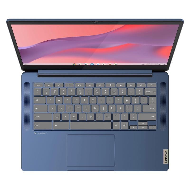 Lenovo IdeaPad Slim 3 Chromebook, 14'' Full HD (1920 x 1080) Display, 8-Core MediaTek Kompanio 520 CPU, 4GB RAM, 192GB (64GB eMMC + 128GB Micro SD Card), Wi-Fi 6, Abyss Blue, EAT Laptop Foldable Stand