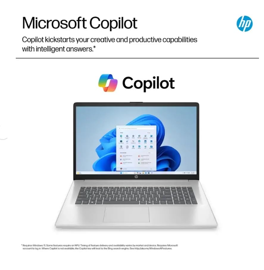 HP 17.3" HD+ Laptop for Business 2021, Intel 11th Gen Processor, WiFi, HDMI, Webcam, Win 10 Home, Natural Silver, w/GM Accessories