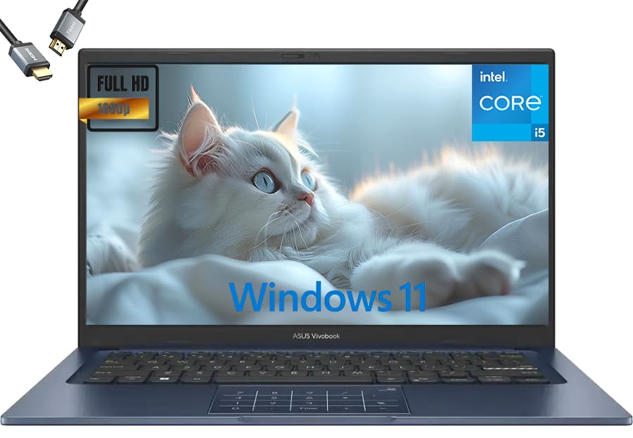 ASUS Vivobook 14(2025), 14", FHD Slim Laptop, Intel 13th Core i5-1334U, UHD Graphics, Privacy Camera, Bluetooth5.1, Windows 11 H, Quiet Blue, W/HDMI