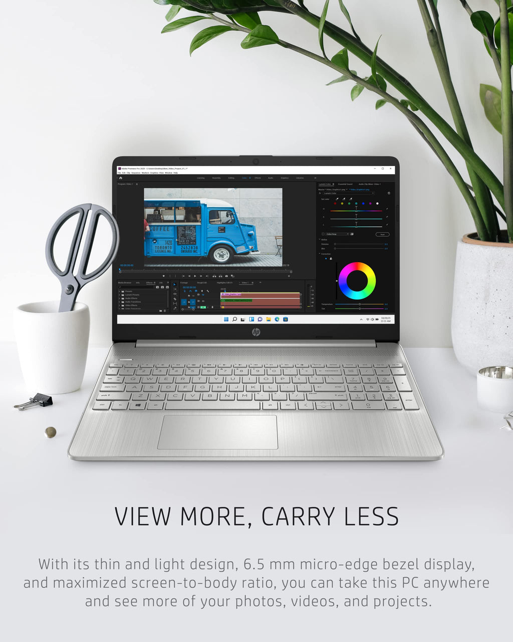 HP 2023 15.6-inch HD Micro-Edge Laptop, AMD Ryzen 3-5300U Processor, 12GB RAM, 256GB SSD Storage, Windows 11 Home, Long-Lasting Battery, Fast Charge, 720p Webcam, Natural Silver