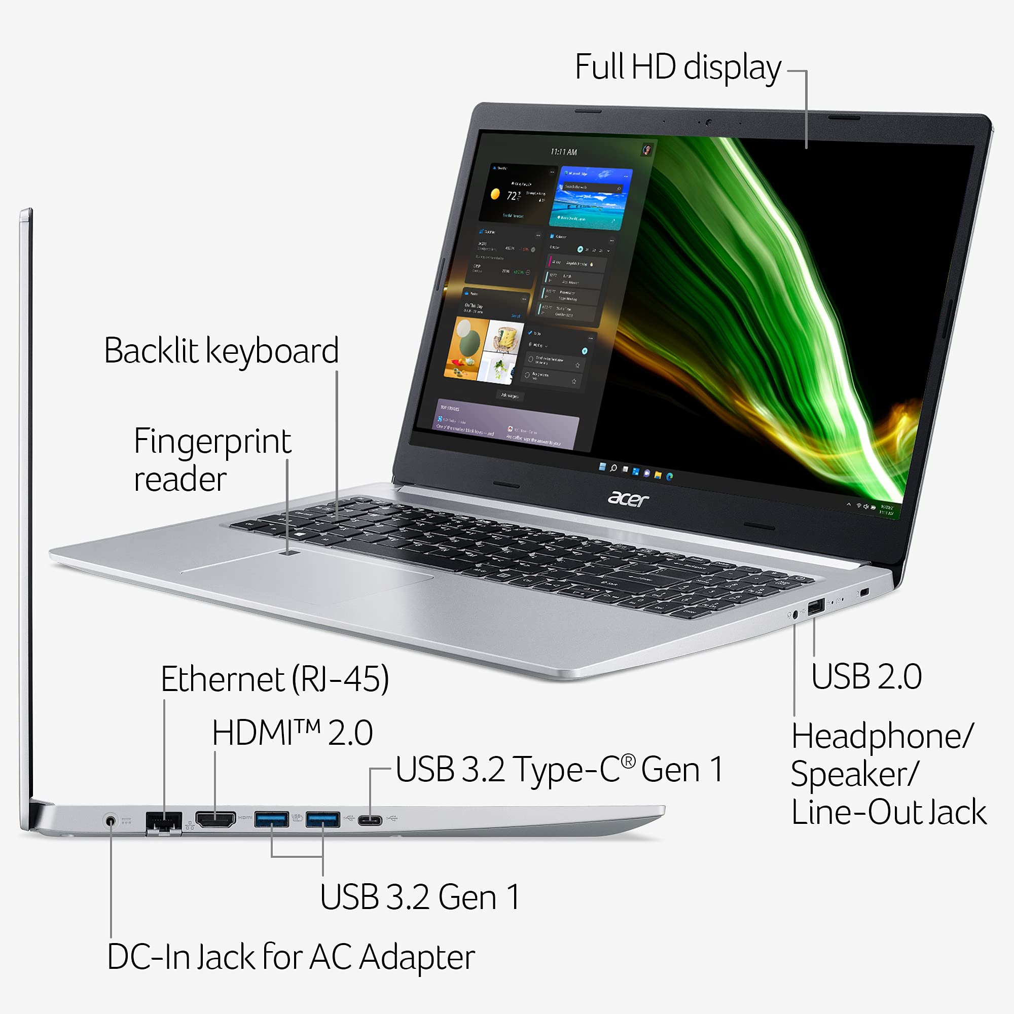 Acer Aspire Go 15 AI Ready Laptop | 15.6" FHDIPS Display | AMD Ryzen 3 7320U |AMD Radeon | Windows 11 Home