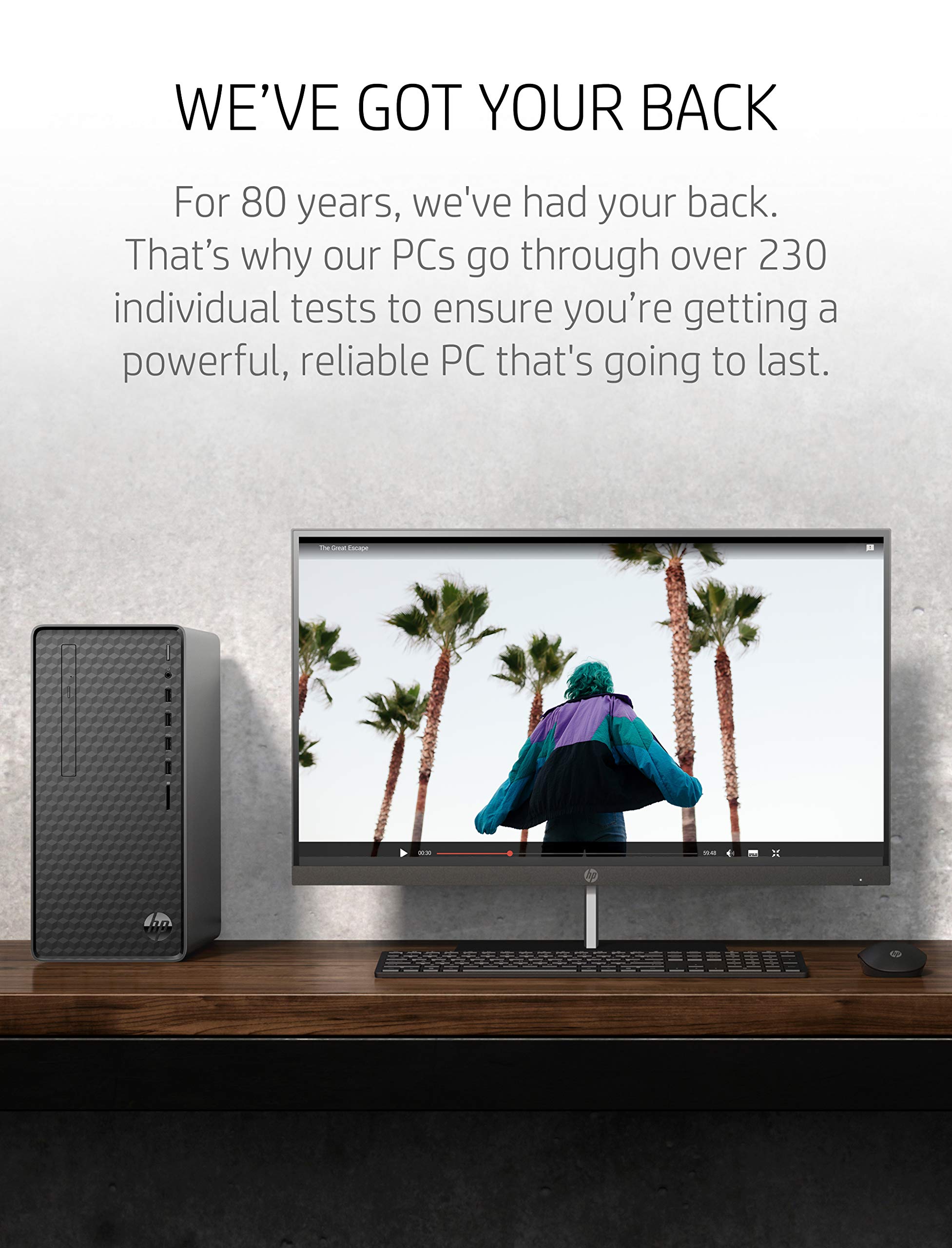 HP Newest Premium Desktop, AMD Ryzen 5 5600G Processor, 12 GB RAM, 512 GB SSD Storage, Windows 11 Home, High Speed Performance, Computer, 8 USB Ports, for Business, Study, Videos, and Gaming