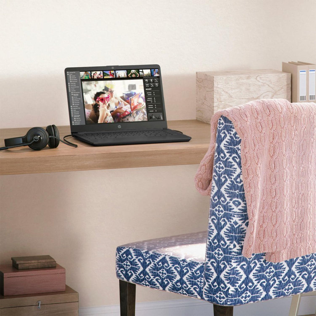 HP Essential Laptop, 14" HD Display, Intel Celeron N4120, Webcam, Type-C, SD Card Reader, HDMI, Wi-Fi, Windows 11 Home, Black