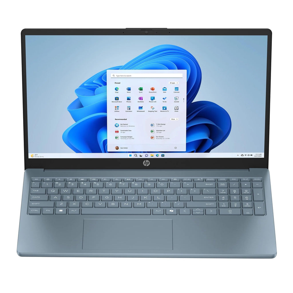 HP 15.6" Portable Laptop (Include 1 Year Microsoft 365), HD Display, Intel Quad-Core N200 Processor, Wi-Fi 6, Webcam, HDMI, Numeric Keypad, Windows 11 Home
