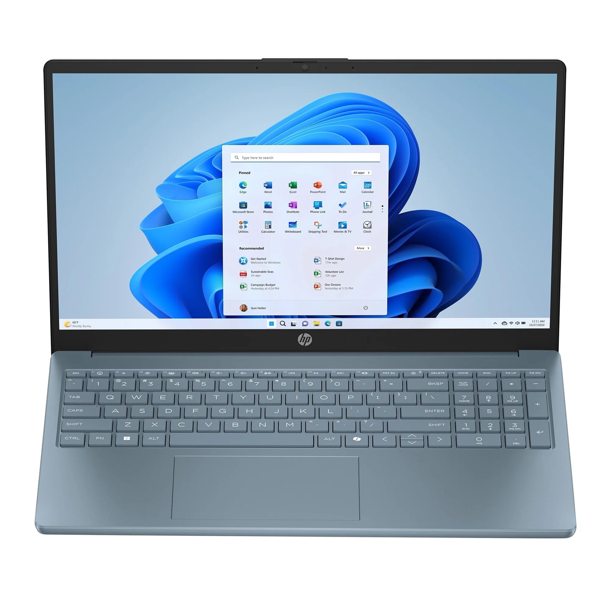 HP 15.6" Portable Laptop (Include 1 Year Microsoft 365), HD Display, Intel Quad-Core N200 Processor, Wi-Fi 6, Webcam, HDMI, Numeric Keypad, Windows 11 Home