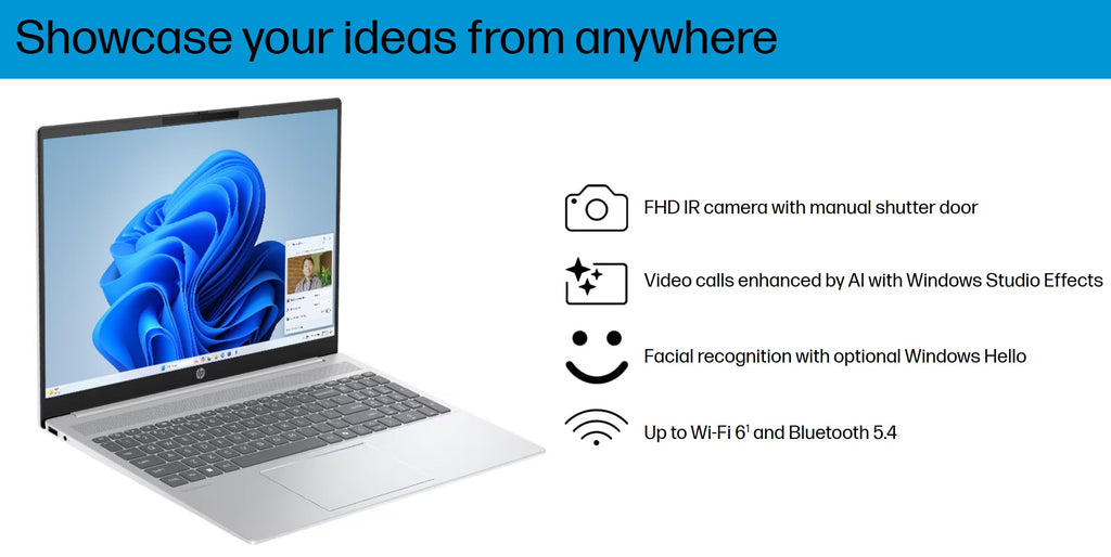HP Omnibook 5 16" AI Laptop - AMD Ryzen AI 7 (50 Tops) - Copilot+ PC - 2K (1920 x 1200) Touchscreen - 16GB Memory - 1TB SSD – Windows 11 – 128GB Portable SSD