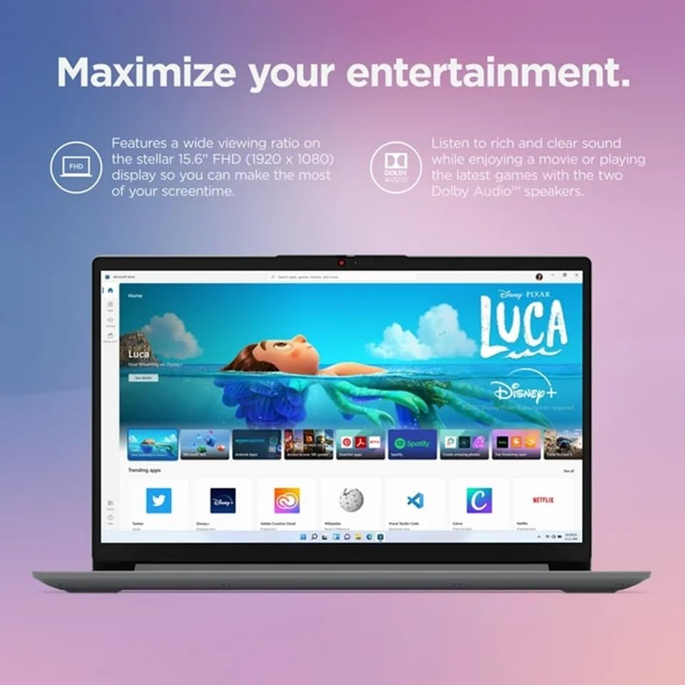 Lenovo 2024 ideaPad Laptop, 15.6" FHD Display, Intel 12th Gen core i5-1235U, Webcam, Wi-Fi6, Bluetooth, Windows 11