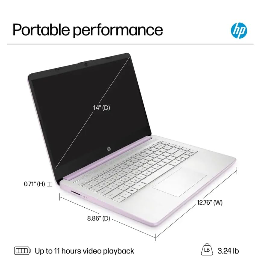 HP 2025 Student Business Laptop, Intel Processor N150(up to 3.6 GHz), 14 Inch LED Screen,1 Year Office 365, Windows 11 Home,w/YYY Accessories,