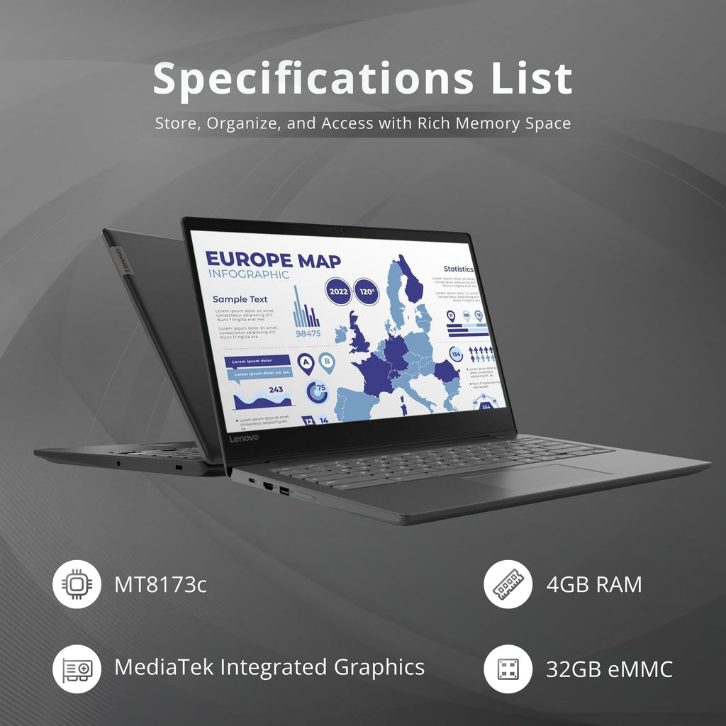 Lenovo 15 inch Laptop | 15.6" FHD Chromebook Computer | Intel 2-Core CPU | AI-Powered Chrome OS | LE Bundle