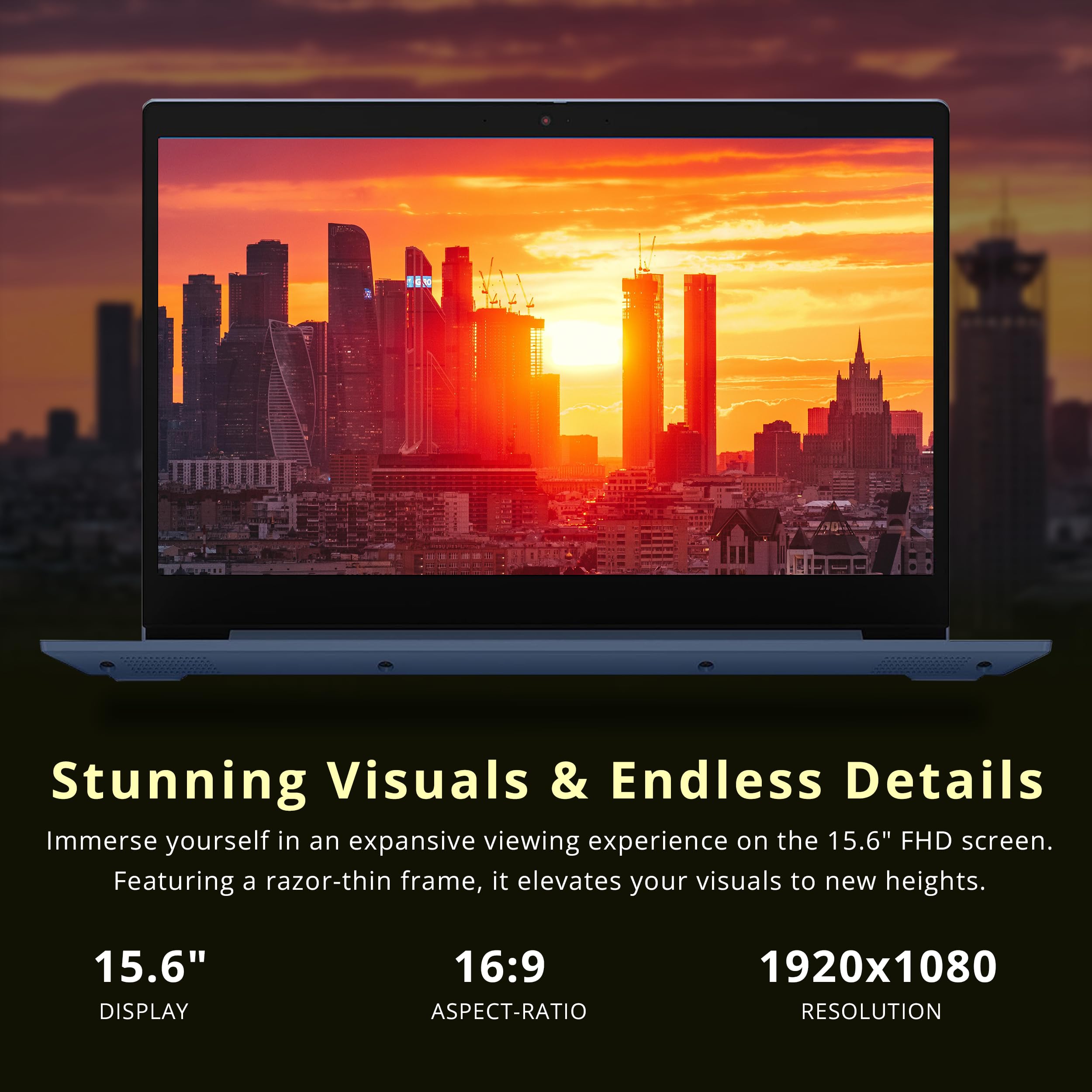 Lenovo IdeaPad 15.6 Full HD Laptop, AMD Ryzen 7 5825U Processor, 8GB DDR4 RAM, 512GB PCIe SSD, AMD Radeon Graphics, Number Pad, Backlit Keyboard, WiFi, Windows 11, Abyss Blue, Parent