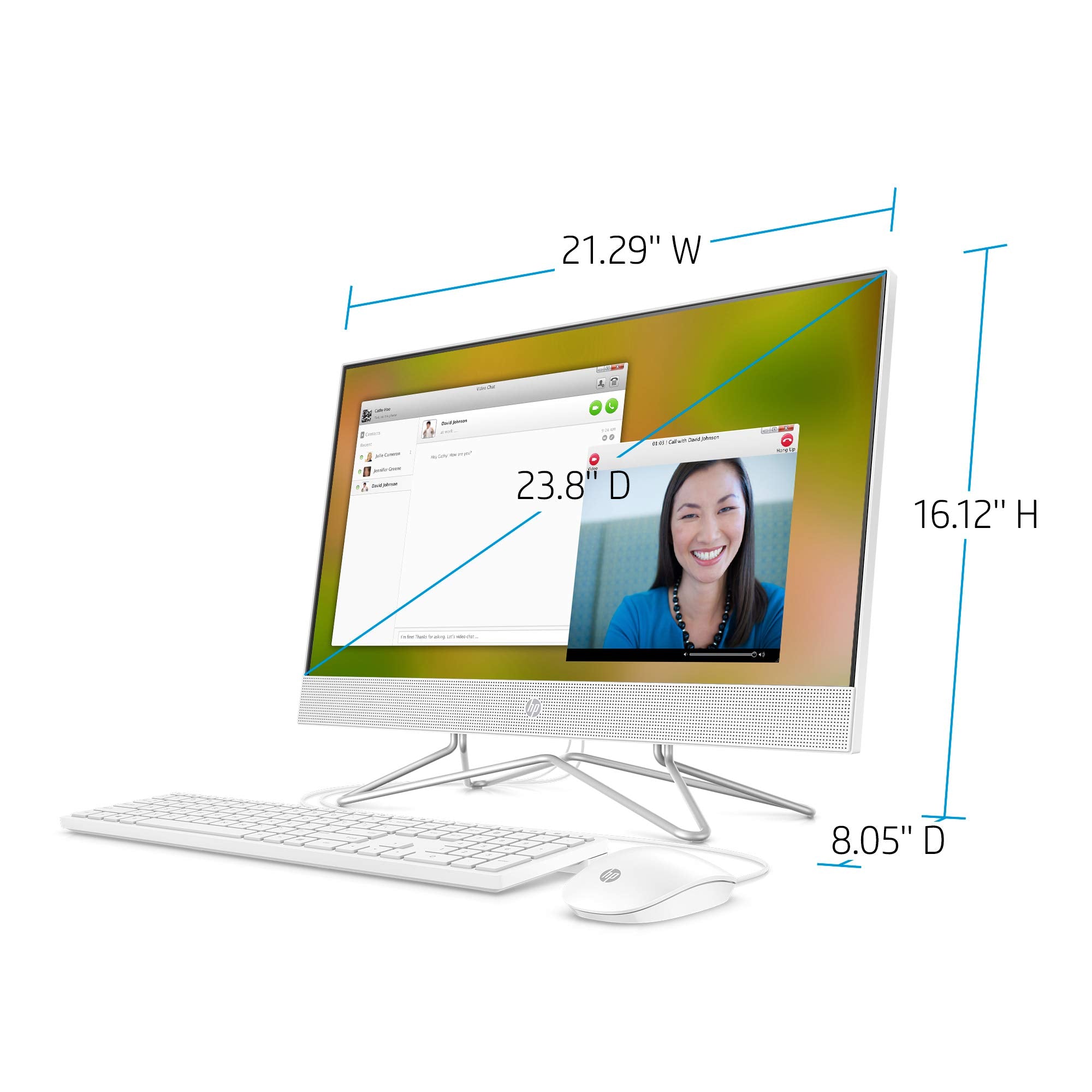 HP 24-Inch All-in-One Computer, AMD A9-9425, 8GB RAM, 1TB Hard Drive, Windows 10 (24-f0020, White)