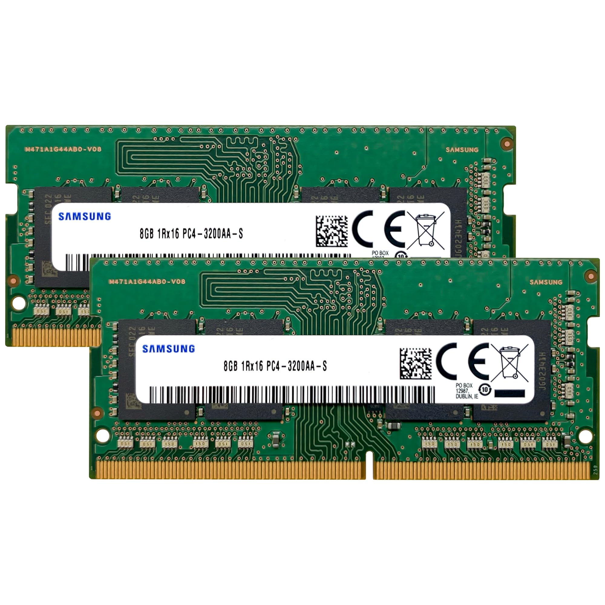 Samsung 16GB (2x8GB) DDR4 3200MHz PC4-25600 (PC4-3200AA) CL22 SODIMM 1Rx16 Single Rank 1.2V 260-Pin Laptop, Notebook RAM Memory