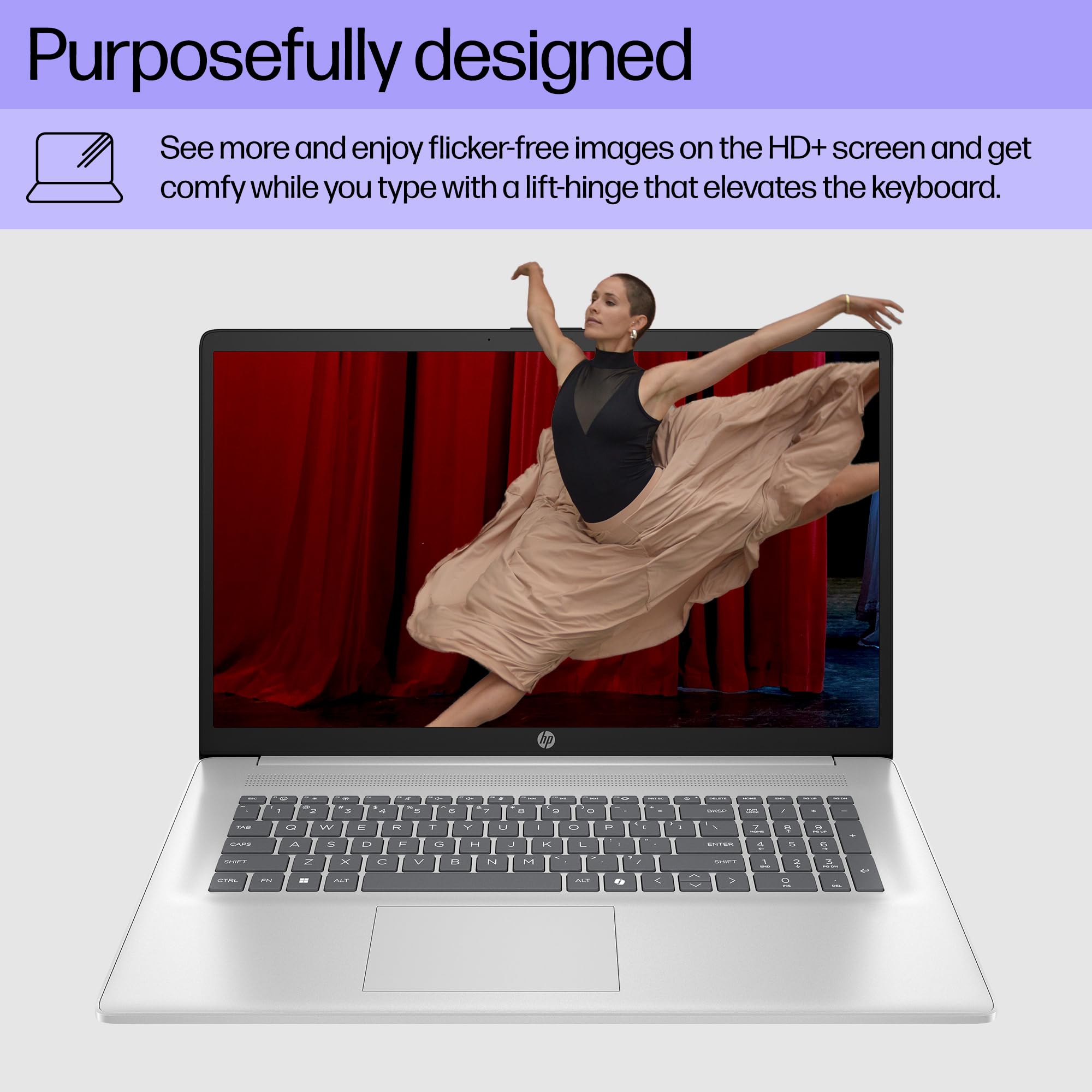 HP 17.3" Laptop for Business and Students - 250 Nits FHD IPS Display, AMD Ryzen 5 7430U (6-core), Anti-Glare, Camera, Wi-Fi6, Win 11 Pro