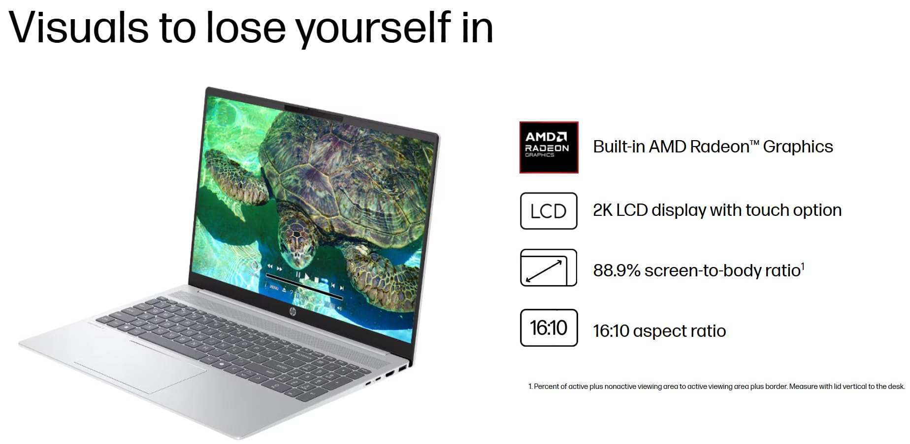 HP Omnibook 5 16" AI Laptop - AMD Ryzen AI 7 (50 Tops) - Copilot+ PC - 2K (1920 x 1200) Touchscreen - 16GB Memory - 1TB SSD – Windows 11 – 128GB Portable SSD