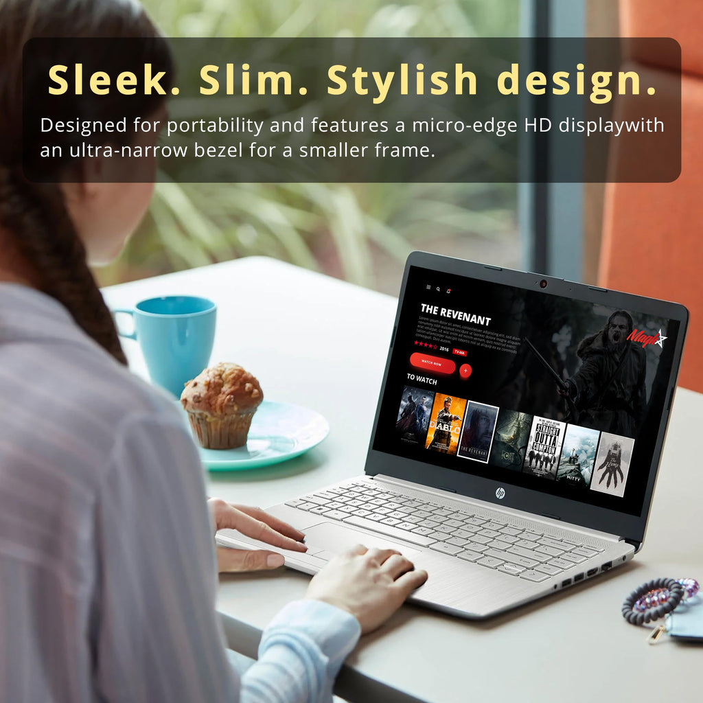 HP Stream 14" HD BrightView Laptop, Intel Celeron N4120 Processor, 4GB RAM, 64GB SSD, Intel UHD Graphics, 720p Webcam, WiFi, HDMI, Win 11 S, Black (Renewed)