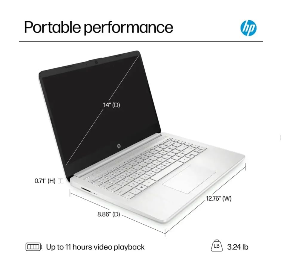 HP 2025 Student Business Laptop, Intel Processor N150(up to 3.6 GHz), 14 Inch LED Screen,1 Year Office 365, Windows 11 Home,w/YYY Accessories,