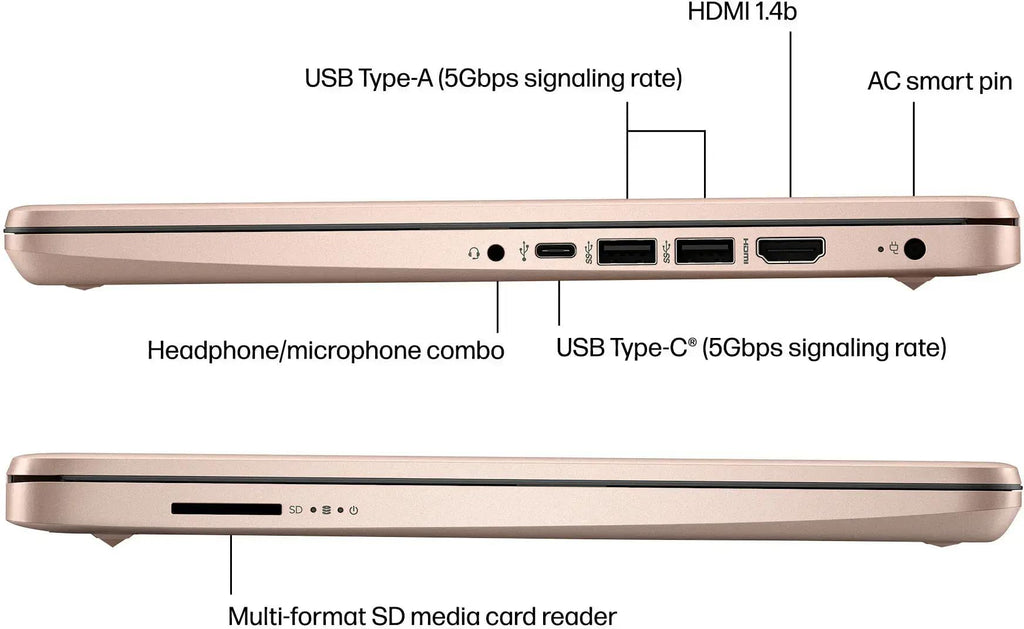 HP Flagship 14" HD Student&Business Laptop with AI Copilot, 13th Gen Intel 4-Core, 4GB RAM, 256GB Storage, 1 Year Office 365, 720p Webcam, Win 11, Silver, Parent