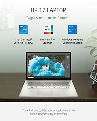 HP 17.3" Laptop for Business and Students - 250 Nits FHD IPS Display, AMD Ryzen 5 7430U (6-core), Anti-Glare, Camera, Wi-Fi6, Win 11 Pro