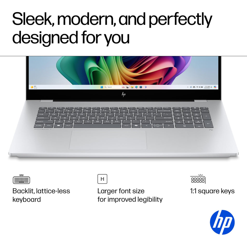 HP OmniBook 7 17 Inch Touchscreen Laptop for Business & Gaming, 17.3" FHD 400 nits, Intel 8-Core Ultra 7 258V, 32 GB DDR5 RAM, 4 TB SSD, NVIDIA RTX 4050, Backlit Keyboard, 5MP IR Cam, Windows 11 Pro