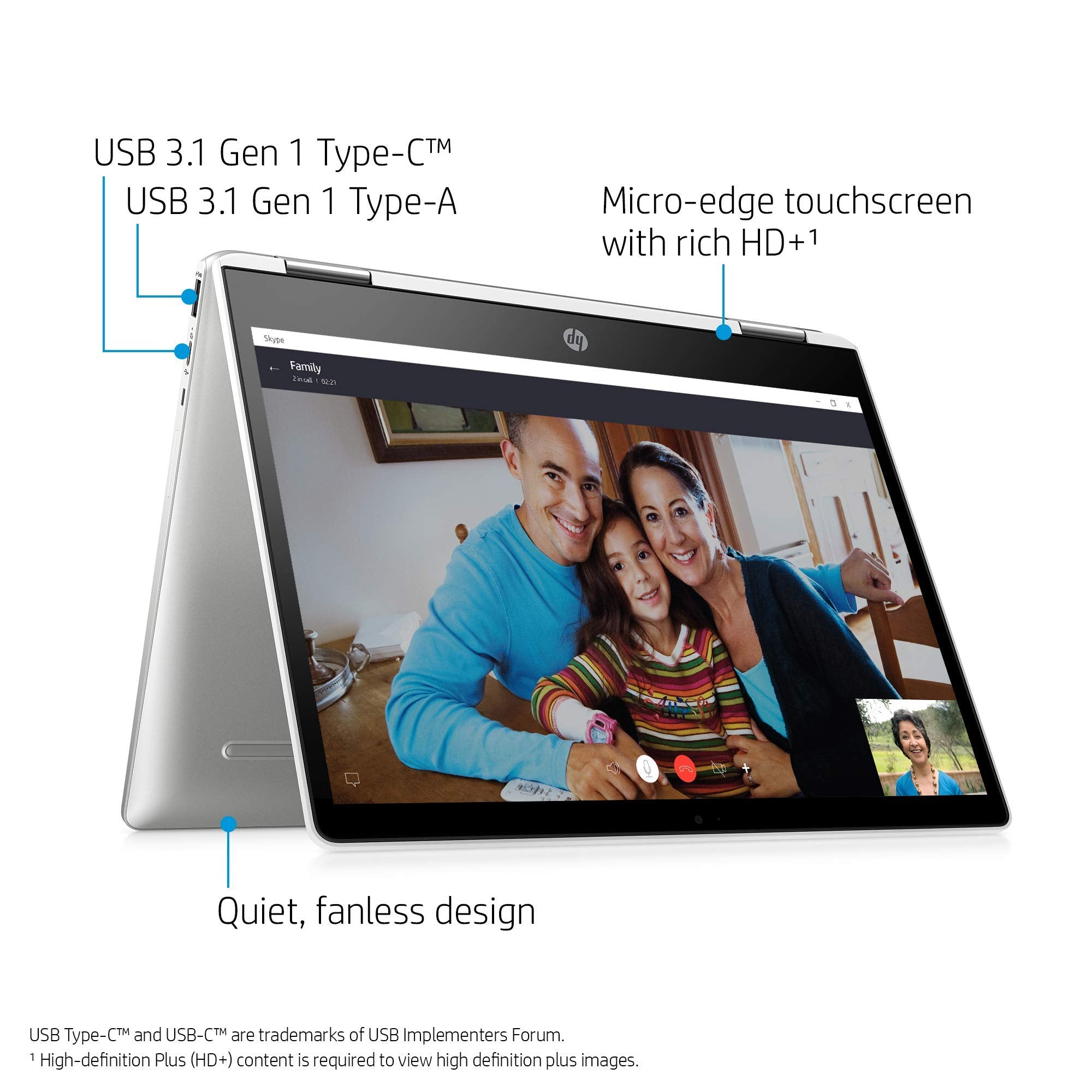 HP Chromebook X360 12-Inch HD+ Touchscreen Laptop, Intel Celeron N4000, 4. GB SDRAM, 32 GB eMMC, Chrome (12b-ca0010nr, Ceramic White) (Renewed)