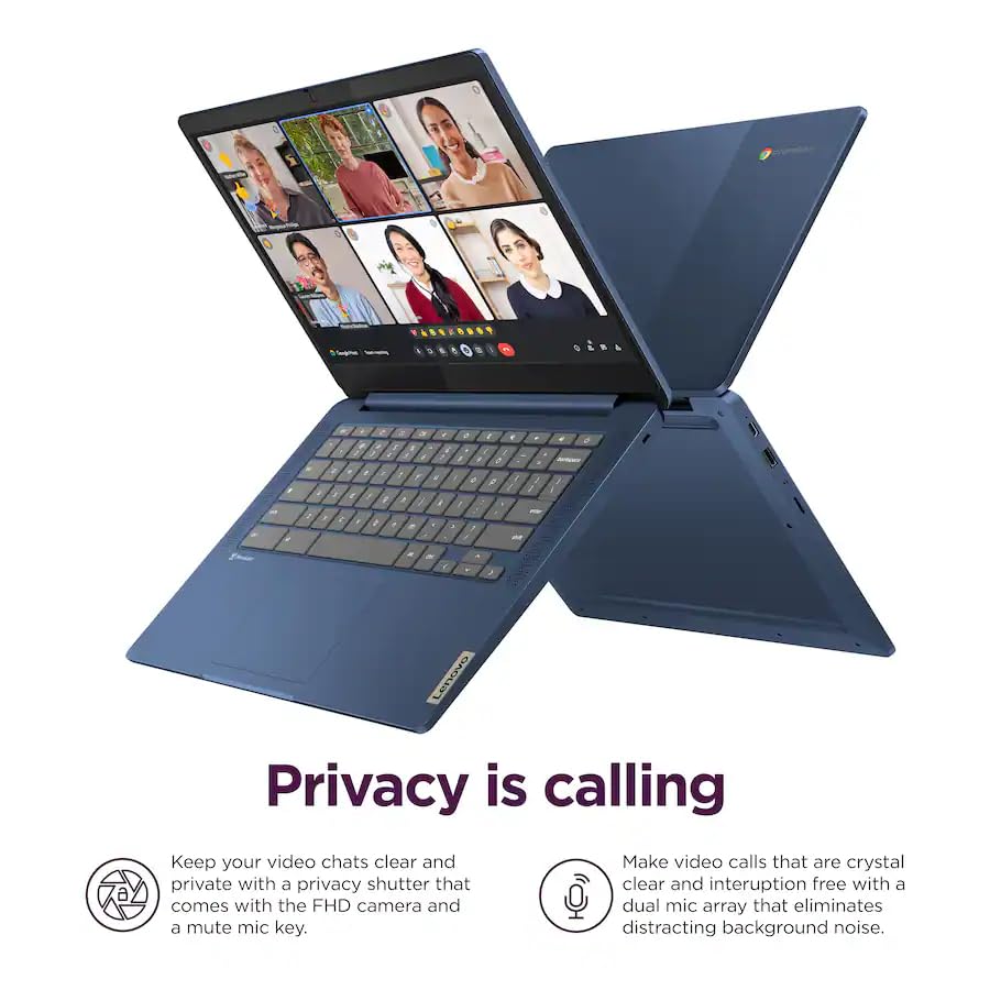 Lenovo IdeaPad Slim 3 Chromebook • 14'' FHD 250nits Display • MediaTek Kompanio 520 CPU (8-Core) • 4GB LPDDR4X • 64GB eMMC & 256GB Micro SD Card • Wi-Fi 6 • Chrome OS • Accessories