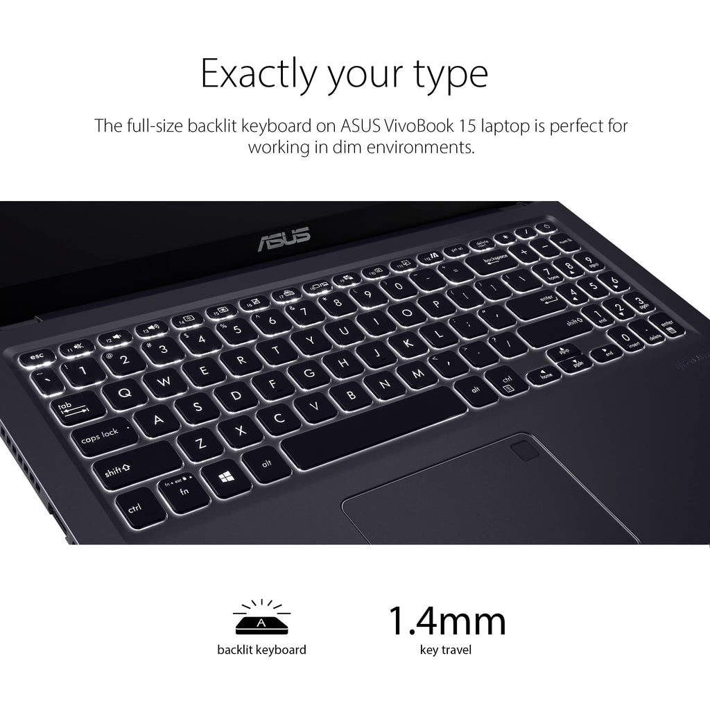 ASUS VivoBook 15 F515 Laptop, 15.6" FHD Display, Intel i3-1115G4 CPU, 8GB DDR4 RAM, 512GB SSD, Windows 11 Home in S Mode, Slate Grey, F515EA-AH34