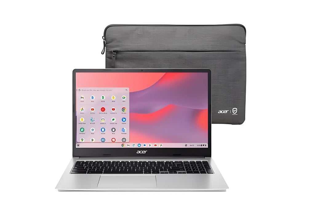 ACER Chromebook 315 15.6" HD Laptop Intel Pentium N6000 4GB LPDDR4X 128GB eMMC with Protective Sleeve - Silver