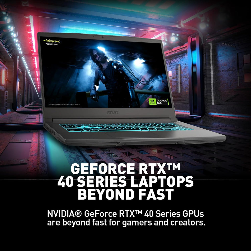 MSI Thin 15 Gaming Laptop, 15.6" FHD Thin Bezel IPS 144Hz, Intel Octa-core i5-13420H (Beats i7-11800H), GeForce RTX 4050, USB-C, Windows 11, w/Mouse Pad