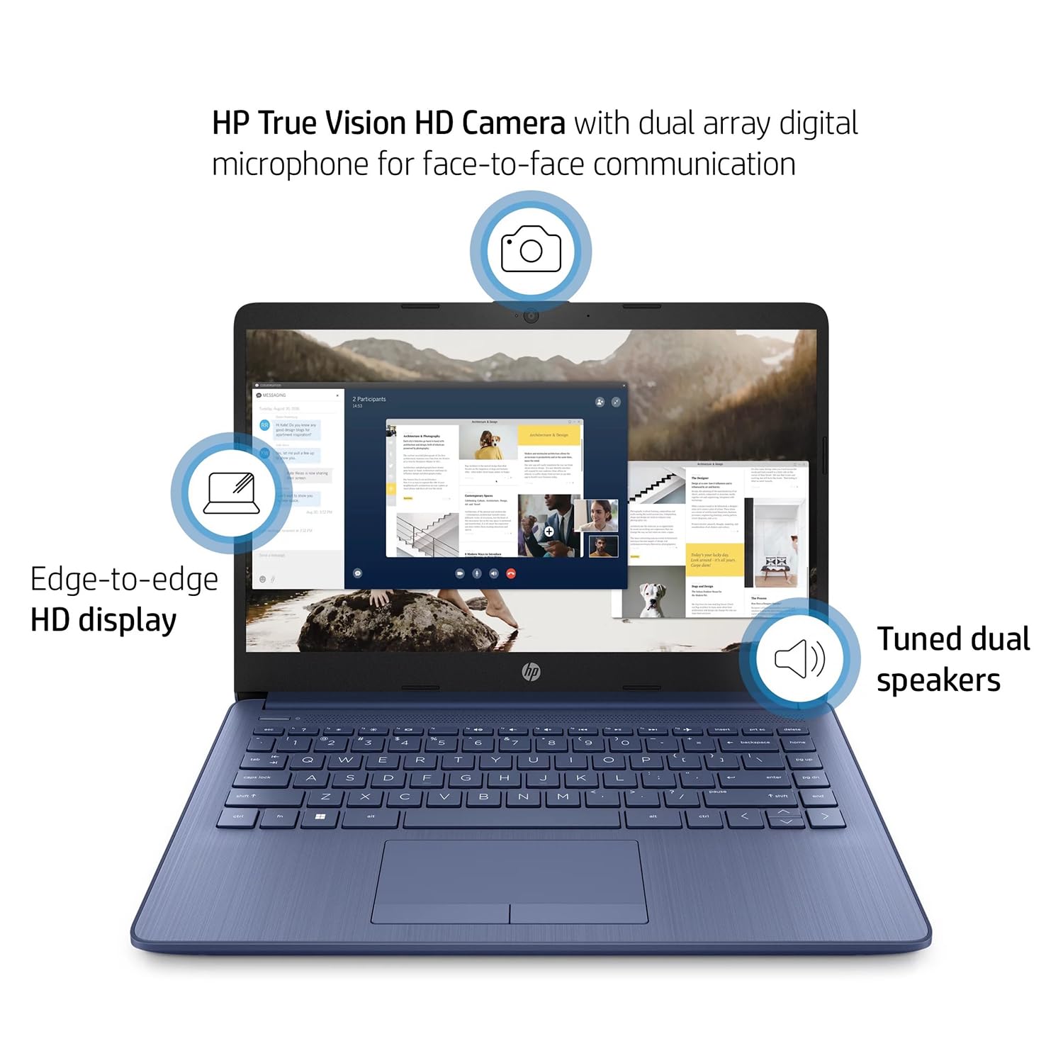 HP Essential Laptop, 14" HD Display, Intel Celeron N4120, Webcam, Type-C, SD Card Reader, HDMI, Wi-Fi, Windows 11 Home, Black