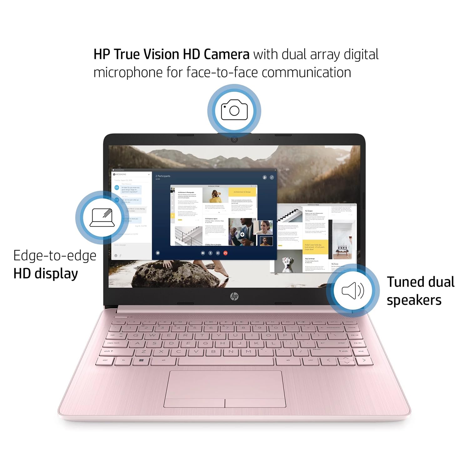 HP Essential Laptop, 14" HD Display, Intel Celeron N4120, Webcam, Type-C, SD Card Reader, HDMI, Wi-Fi, Windows 11 Home, Black