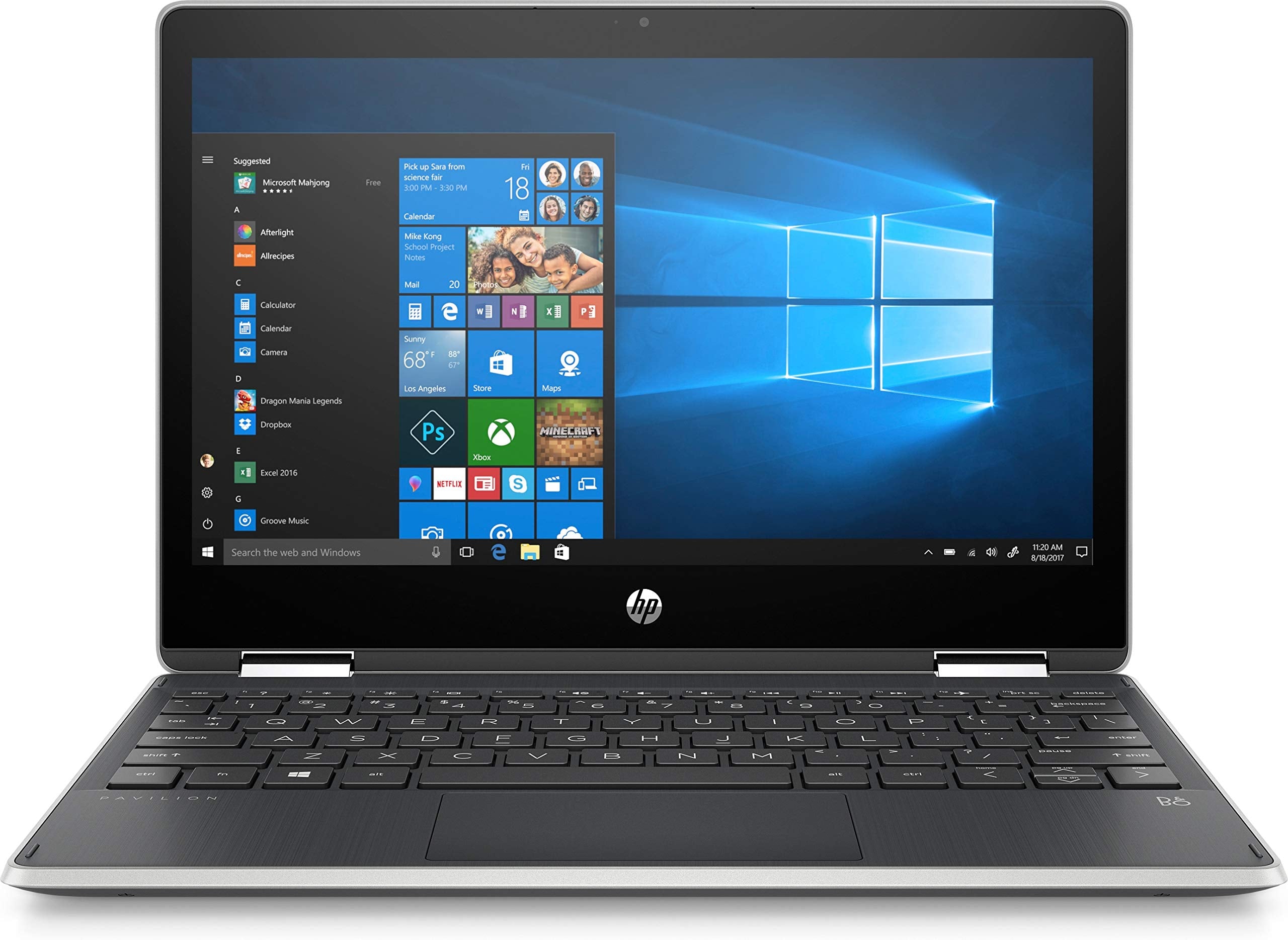 HP ProBook x360 G5 11.6" Touchscreen 2-in-1 Laptop, Intel Celeron N4020, 4GB RAM, 224GB Storage, Full-Sized Keyboard, 720p HD Webcam, Windows 10 Pro, Gray, Parent