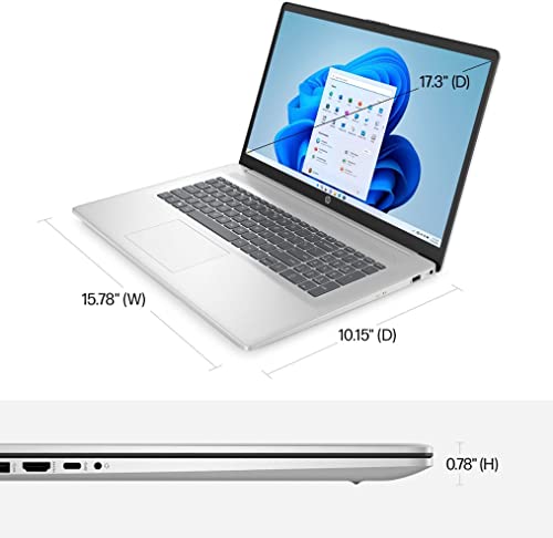 HP 17.3" HD+ Laptop for Business 2021, Intel 11th Gen Processor, WiFi, HDMI, Webcam, Win 10 Home, Natural Silver, w/GM Accessories