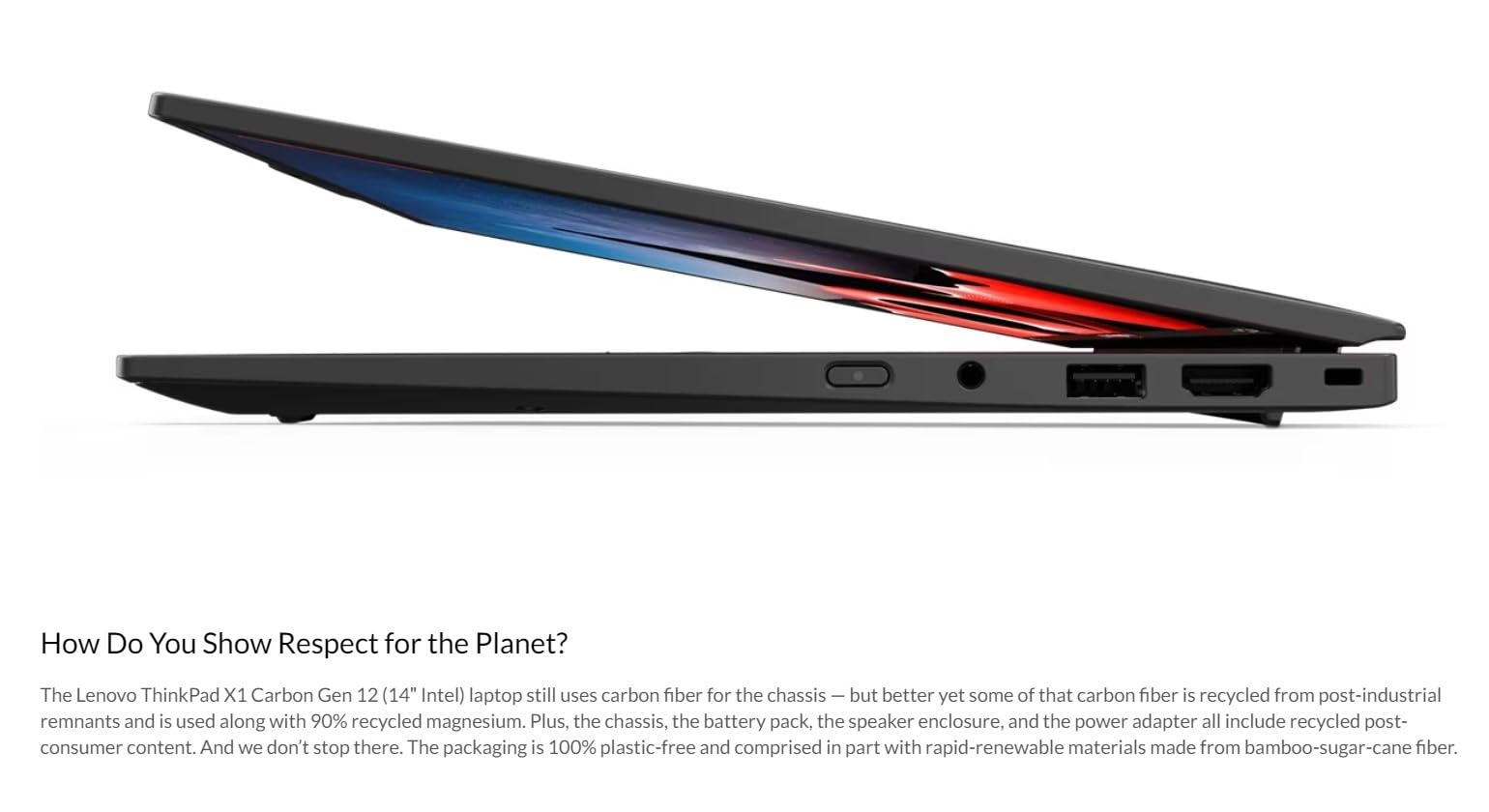 Lenovo Gen 11 ThinkPad X1 Carbon Laptop with Intel Intel Core i7-1365U vPro Processor