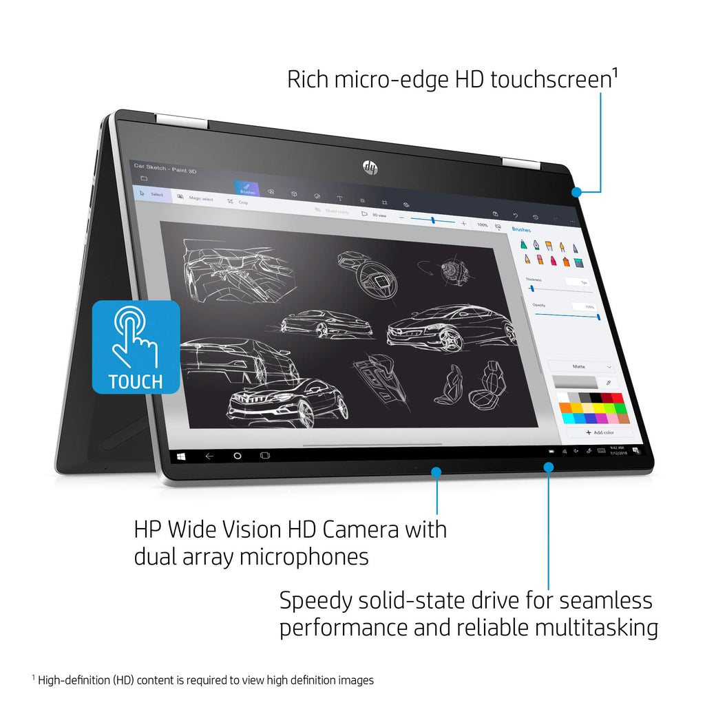 HP Pavilion x360 14 Convertible 2-in-1 Laptop, 14” HD Touchscreen Display, Intel Core i5, 8 GB DDR4 RAM, 512 GB SSD Storage, Windows 10 Home, Backlit Keyboard (14-dh2010nr, 2020 Model)