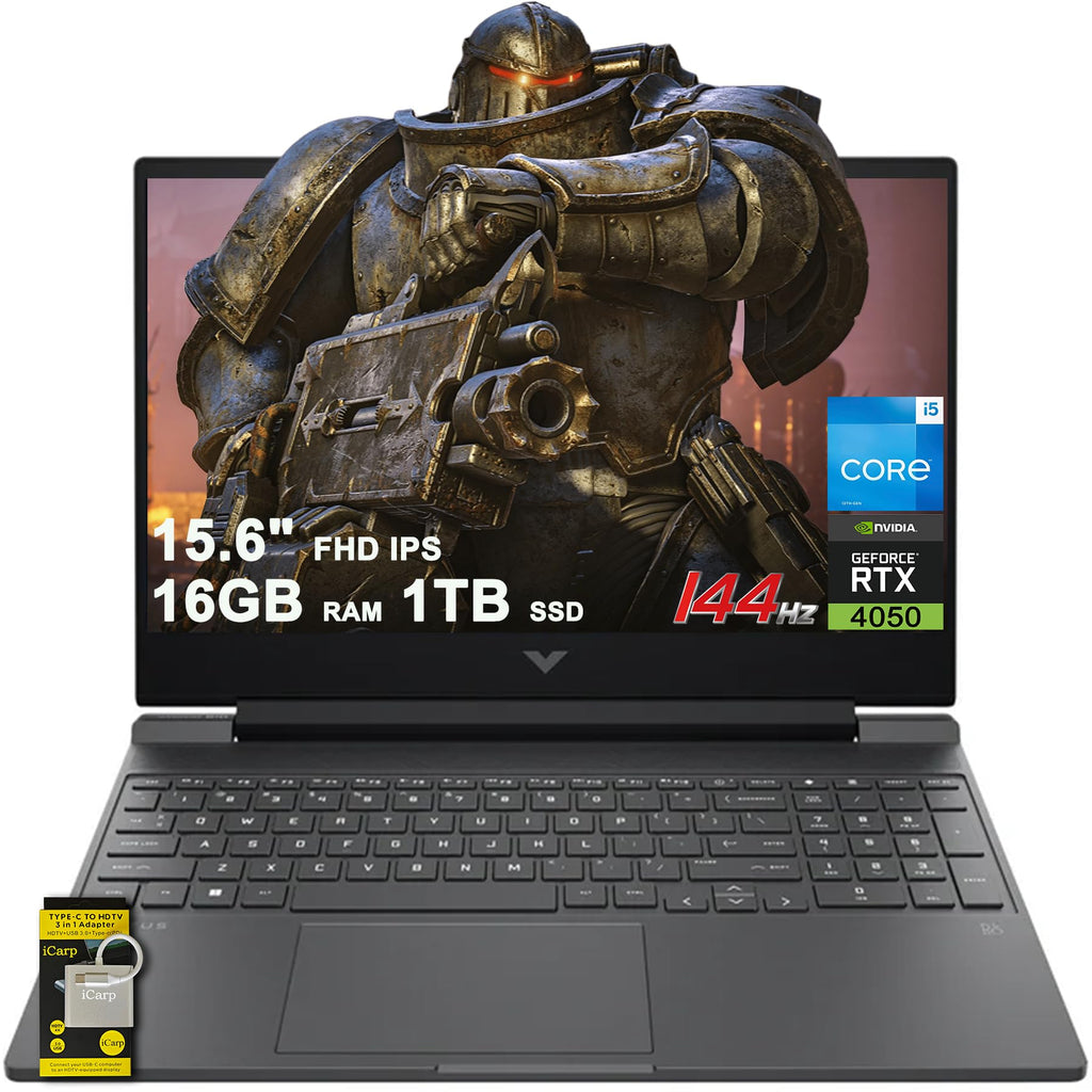 HP Victus 15.6 Ryzen 5 RTX 4050 Premium Gaming Laptop, 15.6" FHD 144Hz, AMD Ryzen 5 8645HS (Beats Intel i7-1355U & Intel i5-14400F), NVIDIA GeForce RTX 4050, 32GB DDR5 RAM, 1TB SSD, Backlit KB, W11P