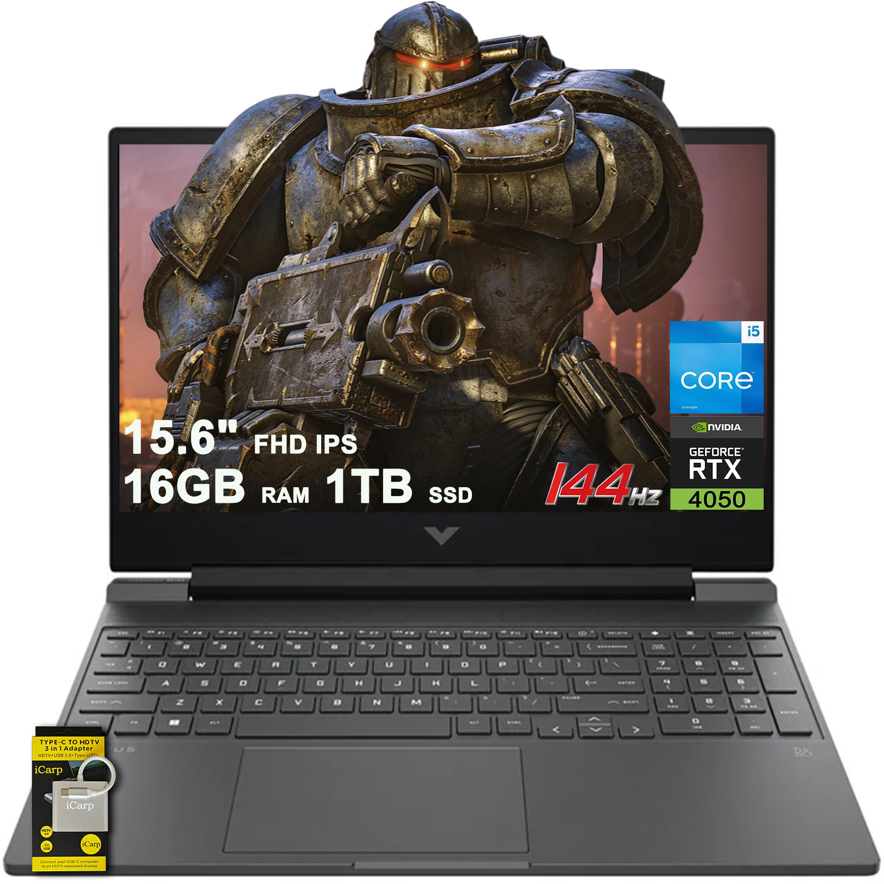 HP Victus 15.6 Ryzen 5 RTX 4050 Premium Gaming Laptop, 15.6" FHD 144Hz, AMD Ryzen 5 8645HS (Beats Intel i7-1355U & Intel i5-14400F), NVIDIA GeForce RTX 4050, 32GB DDR5 RAM, 1TB SSD, Backlit KB, W11P