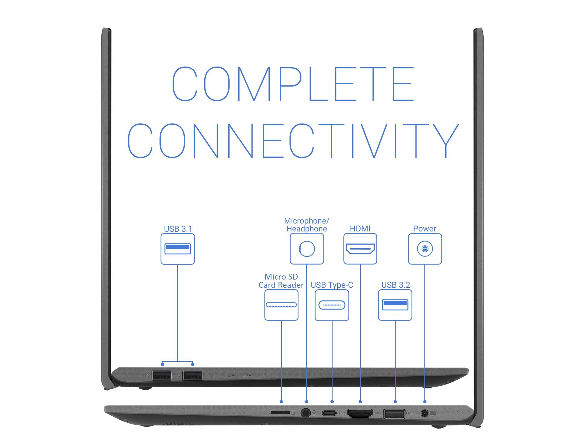 ASUS VivoBook 15 Thin and Light Laptop, 15.6” FHD, Backlit KB, Fingerprint, Windows 10, Slate Gray