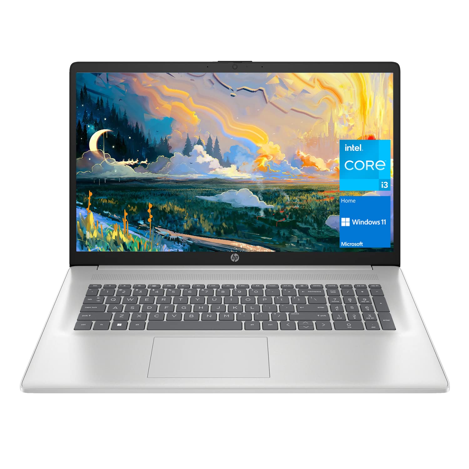 HP 17 Laptop, 17.3” HD+ Display, 11th Gen Intel Core i3-1125G4 Processor, 12GB RAM, 512GB SSD, Wi-Fi, HDMI, Webcam, Windows 11 Home, Silver
