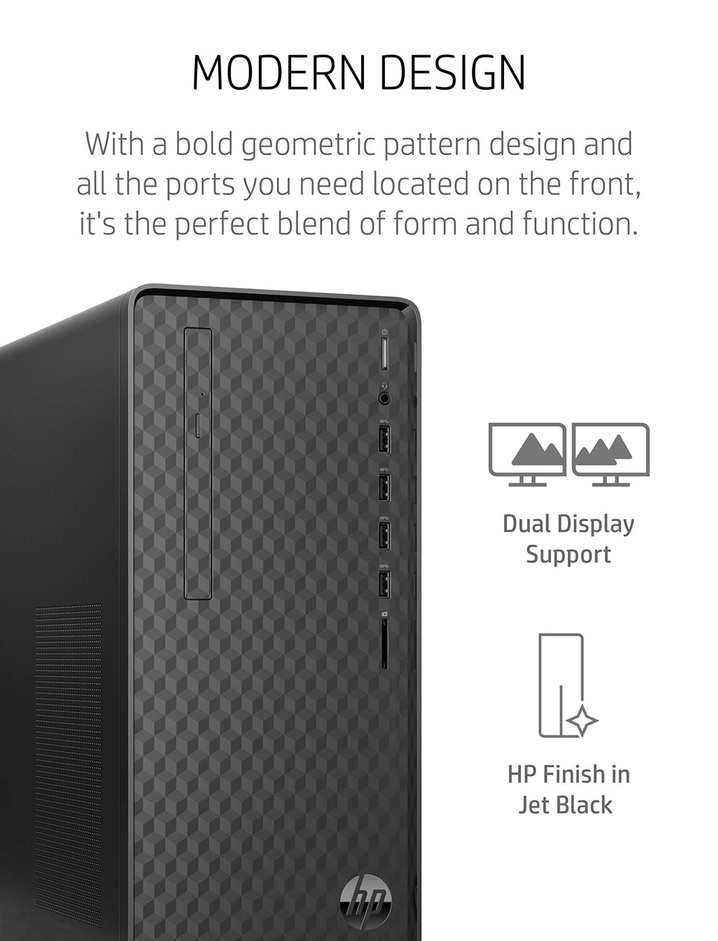 HP Newest Premium Desktop, AMD Ryzen 5 5600G Processor, 12 GB RAM, 512 GB SSD Storage, Windows 11 Home, High Speed Performance, Computer, 8 USB Ports, for Business, Study, Videos, and Gaming