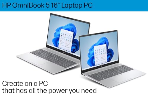 HP Omnibook 5 16" AI Laptop - AMD Ryzen AI 7 (50 Tops) - Copilot+ PC - 2K (1920 x 1200) Touchscreen - 16GB Memory - 1TB SSD – Windows 11 – 128GB Portable SSD