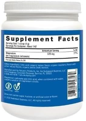 Natural-VitaIity Calm Magnesium Citrate Powder, Raspberry Lemon Flavor, 20oz