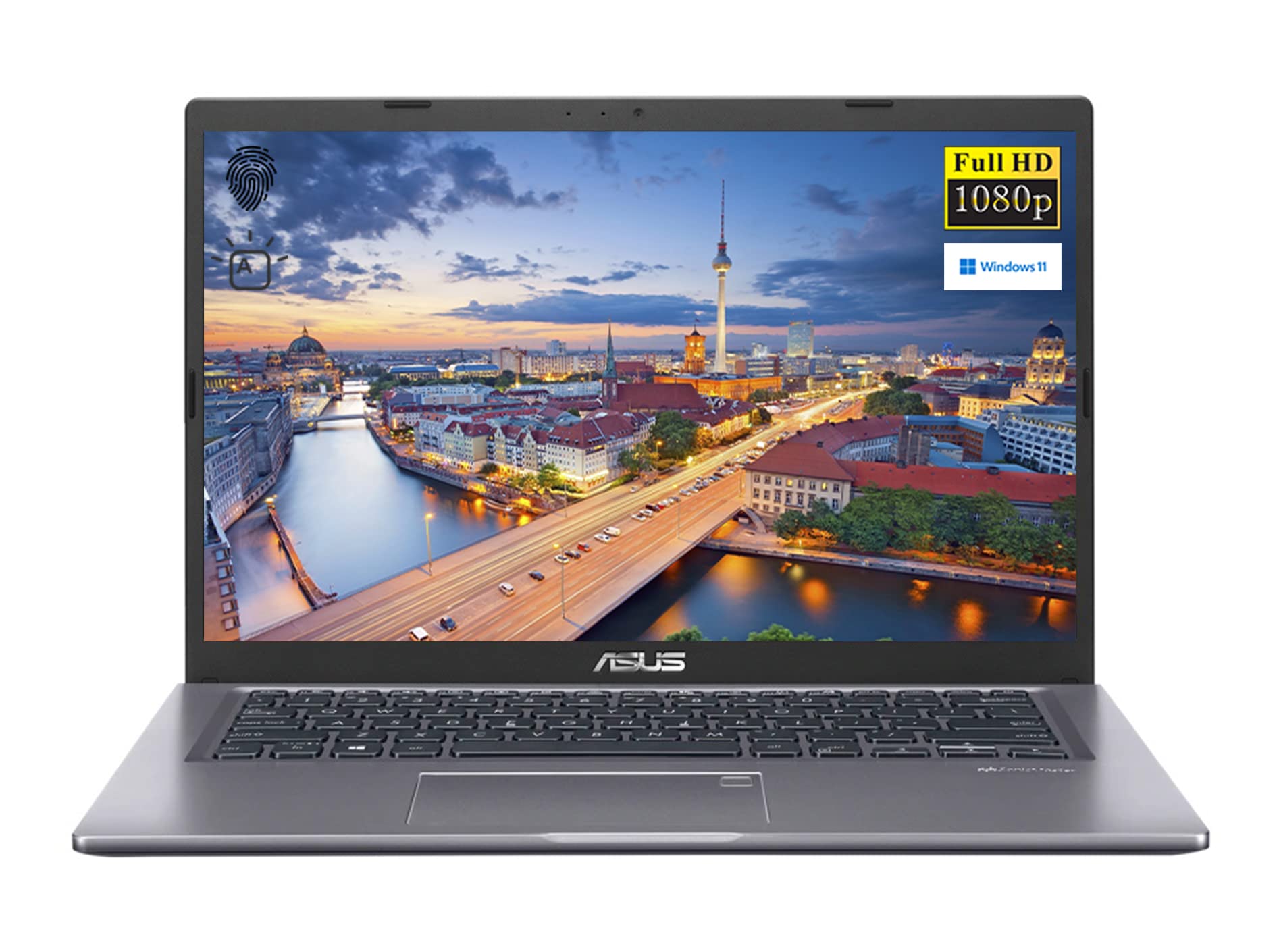 ASUS VivoBook Laptop, 14" FHD Display, AMD Athlon Gold 3150U Processor, Backlit Keyboard, HDMI, Webcam, Wi-Fi, Bluetooth, Windows 11 Home, Slate Gray